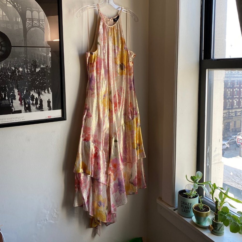 UNUSED "Garden Blur" Halter Dress - Parker Black